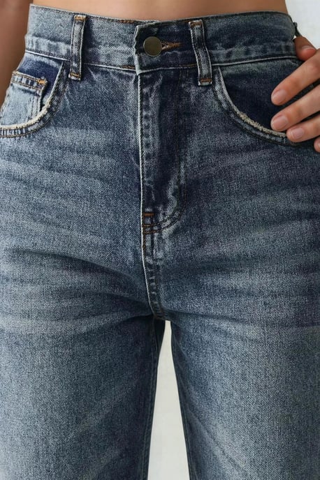 High waist jeans met rechte pijpen - Image 5