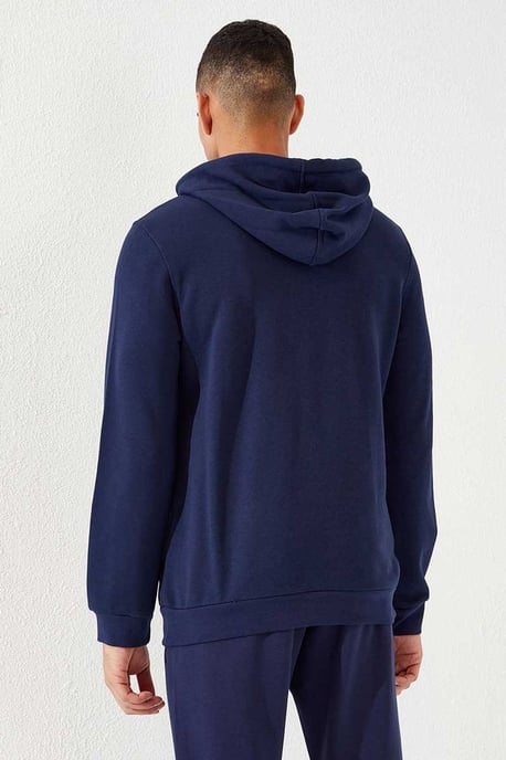 Men's Solid Hooded Sweatshirt With Pocket - Image 4