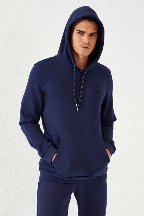 Men's Solid Hooded Sweatshirt With Pocket - Image 5