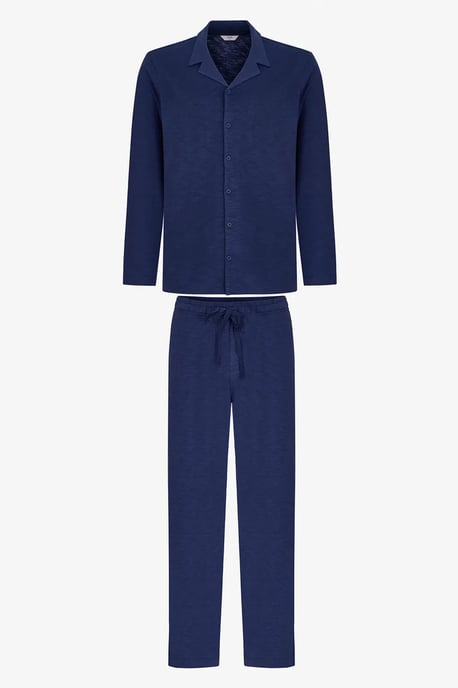 Men's Season Long Sleeve Shirt Trousers Pajama Set - Image 4