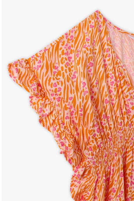Penti Meisjeskaftan met safariluipaardprint en pompons - Image 2