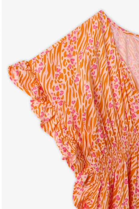 Penti Meisjeskaftan met safariluipaardprint en pompons - Image 4