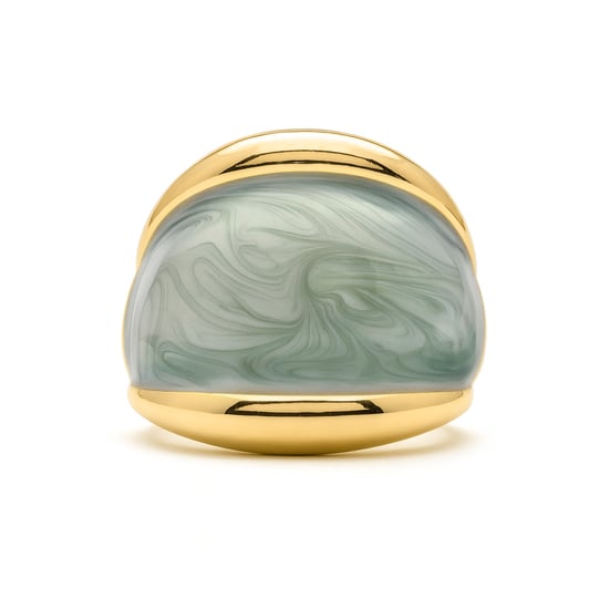 Luxenter Ring in Groene Lak geëindigd in 18 karaat geel goud - Sul - Image 5