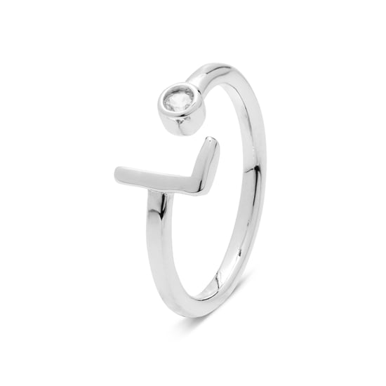 Luxenter 925 Sterling Zilveren Ring met Rhodiumafwerking Briljant Zirkonia - Alfabet - Image 1