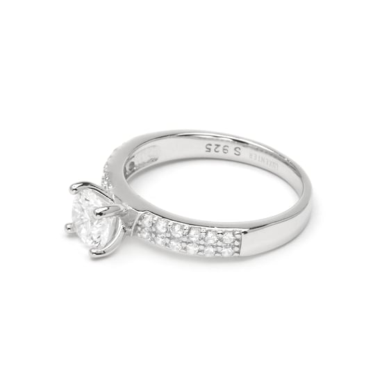 Luxenter ring in 925 sterling zilver en briljant zirkonia, afgewerkt in rhodium - Anwi - Image 1