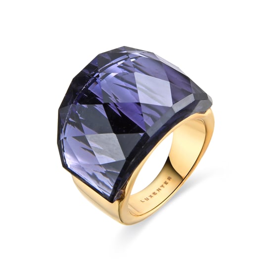 Luxenter Ring met Onyx Hydrothermal Quartz afgewerkt in 18k geelgoud - Fadino - Image 1