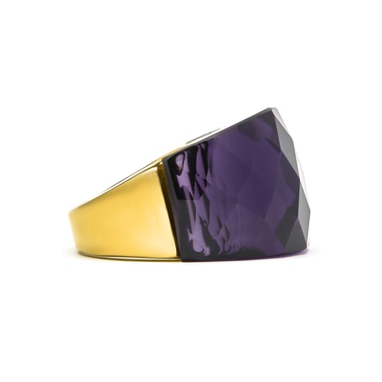 Luxenter Ring met Onyx Hydrothermal Quartz afgewerkt in 18k geelgoud - Fadino - Image 3