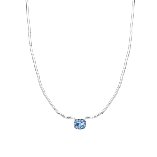 Luxenter ketting in 925 sterling zilver en saffier Zirconia rhodium afwerking - Mezay - Image 1