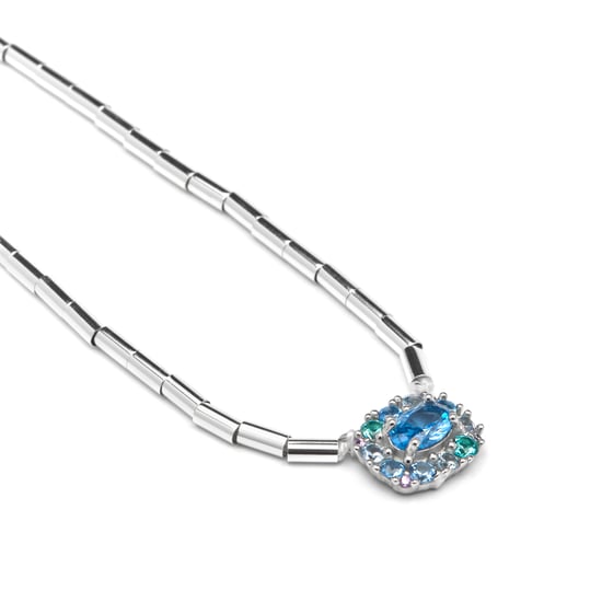 Luxenter ketting in 925 sterling zilver en saffier Zirconia rhodium afwerking - Mezay - Image 5