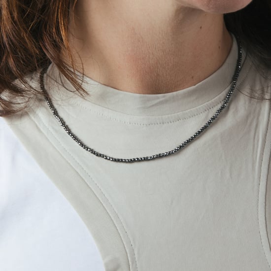 42 cm Luxenter ketting in gefacetteerde hematiet en 925 sterling zilver rhodiumafwerking - Natuursteen - Image 4