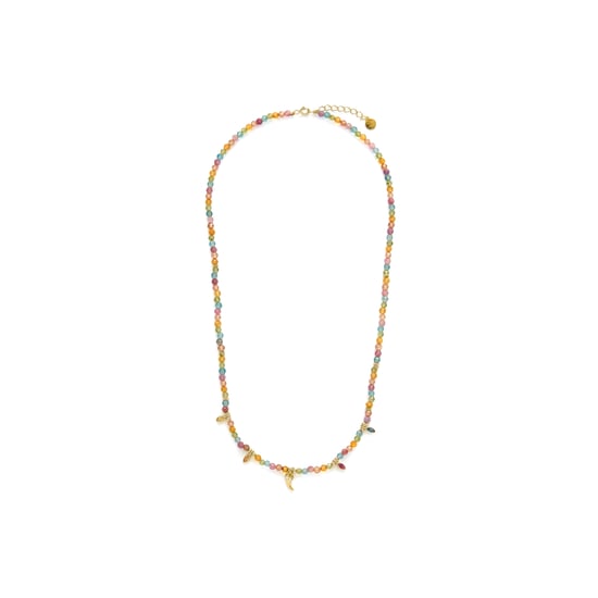Luxenter ketting in 925 sterling zilver en multicolor zirkonia, afgewerkt in 18 karaat geel goud - Esli - Image 3