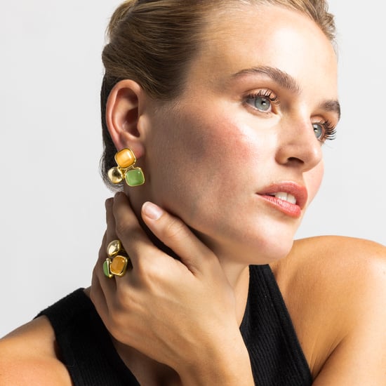 Luxenter oorbellen met meerkleurige Cat's Eye afgewerkt in 18 karaat goud - Nuroa - Image 2