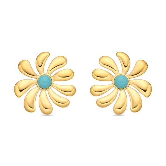 Luxenter Earrings in Turquoise finished in 18k yellow gold - Isum - Image 1