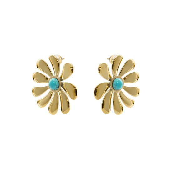 Luxenter Earrings in Turquoise finished in 18k yellow gold - Isum - Image 3