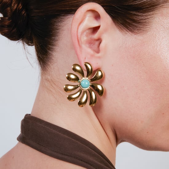 Luxenter Earrings in Turquoise finished in 18k yellow gold - Isum - Image 4