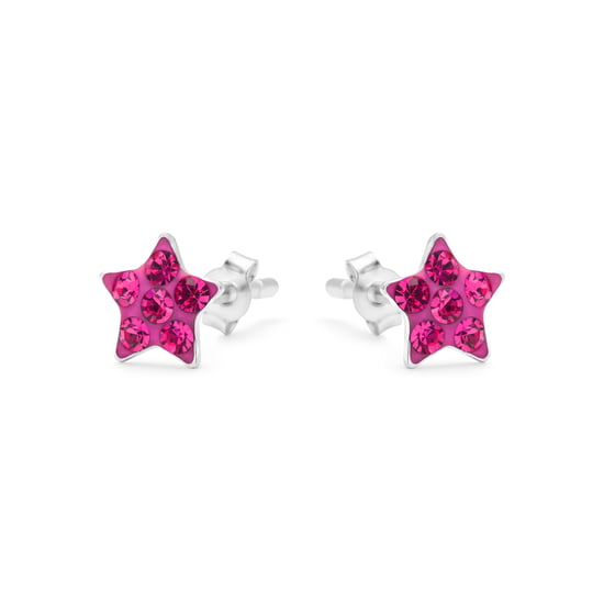 Luxenter earrings in 925 Sterling Silver and Pink Zirconia finished in rhodium - Menerin - Image 2