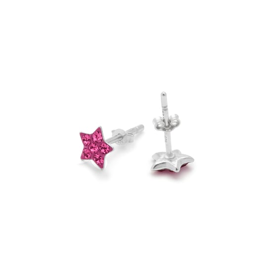 Luxenter earrings in 925 Sterling Silver and Pink Zirconia finished in rhodium - Menerin - Image 3