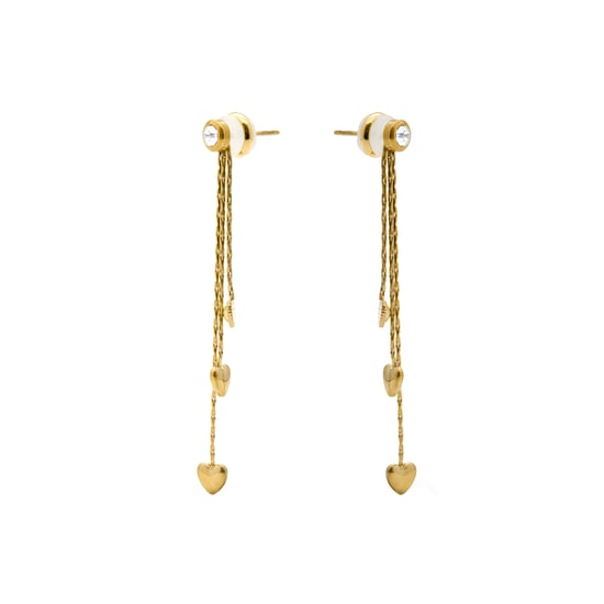 Luxenter Brilliant Zirconia Earrings finished in 18k yellow gold - Dareo - Image 3