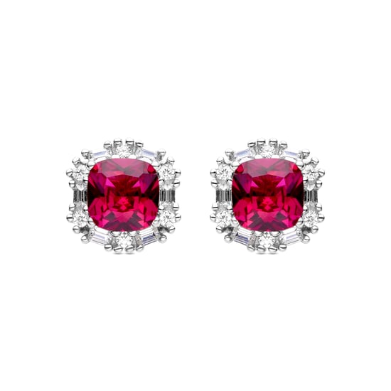 Luxenter 925 sterling zilveren oorbellen met robijn Zirconia Rhodium afwerking - Zemoa - Image 1
