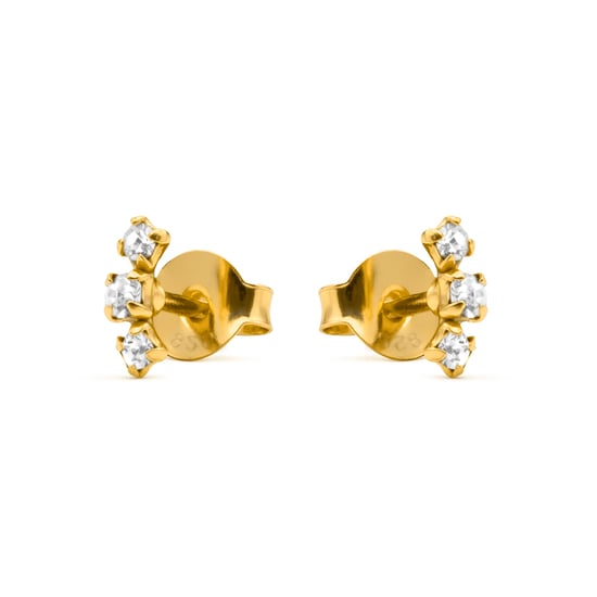Luxenter Earrings in 925 Sterling Silver and Brilliant Zirconia finished in 18k yellow gold - Limor - Image 2