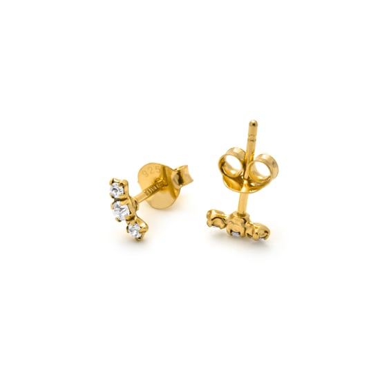 Luxenter Earrings in 925 Sterling Silver and Brilliant Zirconia finished in 18k yellow gold - Limor - Image 3