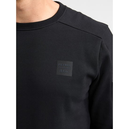 Petrol Industries men sweater round neck m-3060-swr322 9111 deep black - Image 4