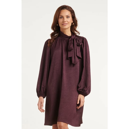 Smashed Lemon Jurk met strikhals en satijnlook | - Image 1