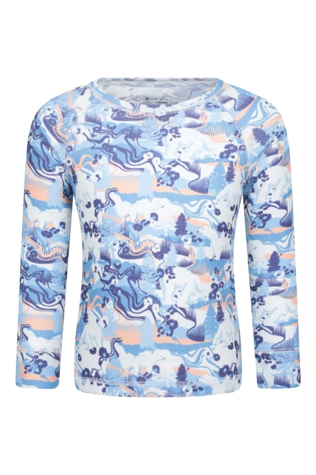 'Talus' Printed Kids Top & Pant Quick Wicking Warm Base Layer Set Multicolour - Image 1