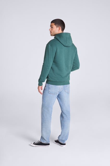 'Samuel' Men's Hoodie Sherpa Lined Drawcord Adjustable Hood Cosy Jumper Green - Image 4