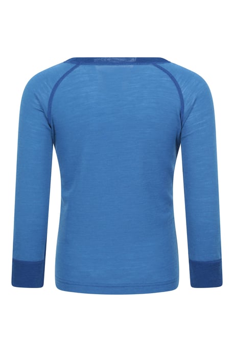 'Merino II' Kids Thermal Base Layer Top Long Sleeve Quick Wicking Blue/Navy - Image 3