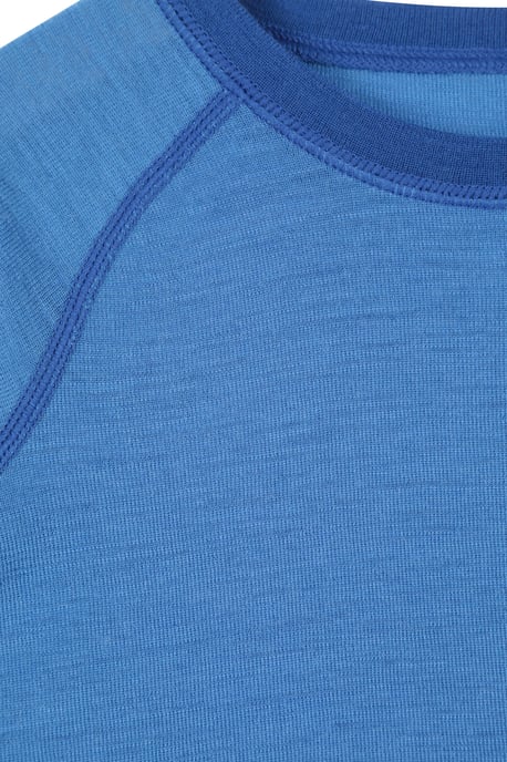 'Merino II' Kids Thermal Base Layer Top Long Sleeve Quick Wicking Blue/Navy - Image 4