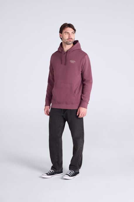 'River' Men's Hoodie Drawcord Adjustable Hood Cosy Pullover Berry - Image 3