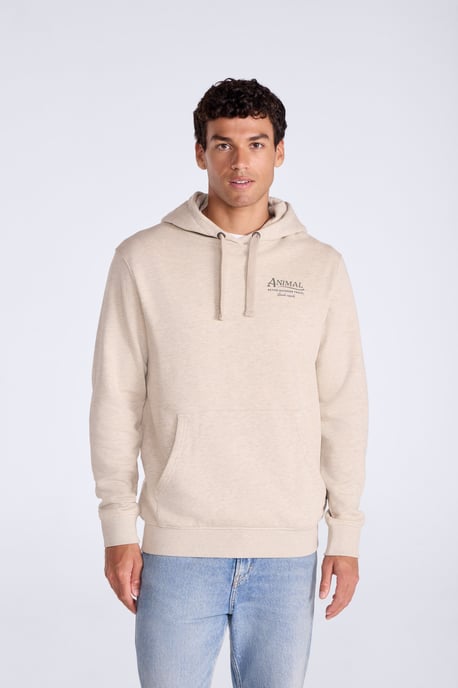 'River' Men's Hoodie Drawcord Adjustable Hood Cosy Pullover Cream - Image 1