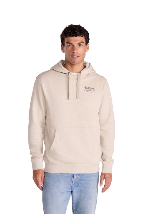 'River' Men's Hoodie Drawcord Adjustable Hood Cosy Pullover Cream - Image 6