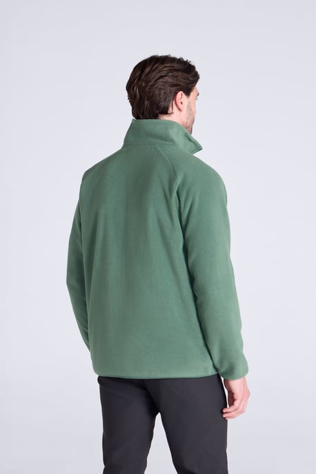 'Stockholm' Men's Fleece Jacket Half Zip Warm Cosy Sweater Dark Green - Image 3