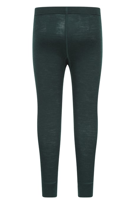 'Merino II' Kids Thermal Base Layer Trousers Breathable Winter Pants Dark Green - Image 3