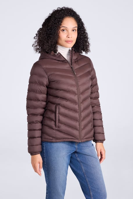 'Seasons' Women's Padded Jacket Water Resistant Insulated Winter Coat Dark Brown - Image 3