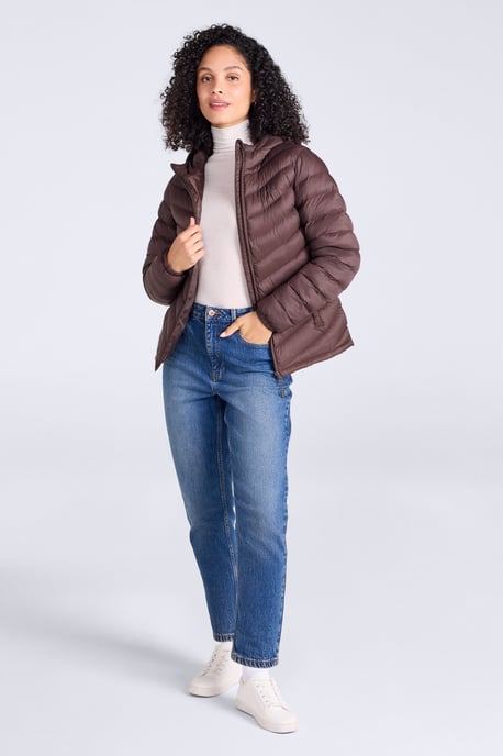 'Seasons' Women's Padded Jacket Water Resistant Insulated Winter Coat Dark Brown - Image 4