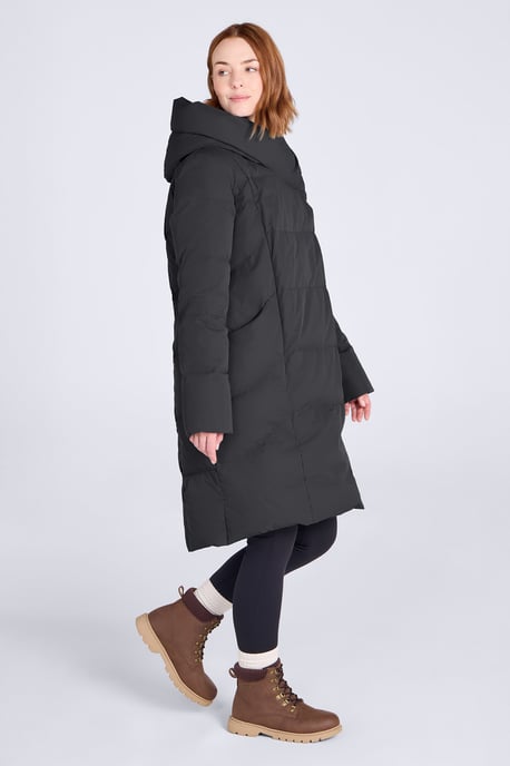 Women's Cosy Wrap Down Padded Jacket Water Resistant Warm Puffer Winter Coat Black - Image 2