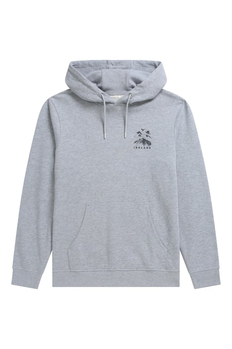'Regional' Men's Ireland Graphic Overhead Hoodie with Kangaroo Pocket Pullover Grey - Image 1