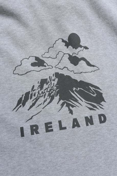 'Regional' Men's Ireland Graphic Overhead Hoodie with Kangaroo Pocket Pullover Grey - Image 4