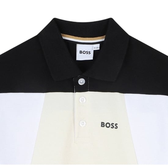 Boss Kinder/Kinderen Kleur Geblokt Poloshirt (Vanille) - Image 3