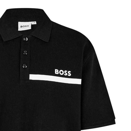 Boss Kinder/Kids Regular Poloshirt met Korte Mouwen (Zwart) - Image 3