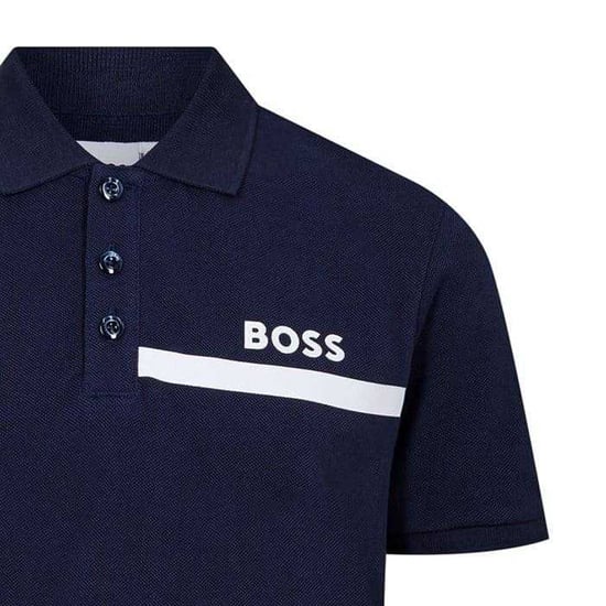Boss Kinder/Kids Regular Poloshirt met Korte Mouwen (Marine) - Image 3