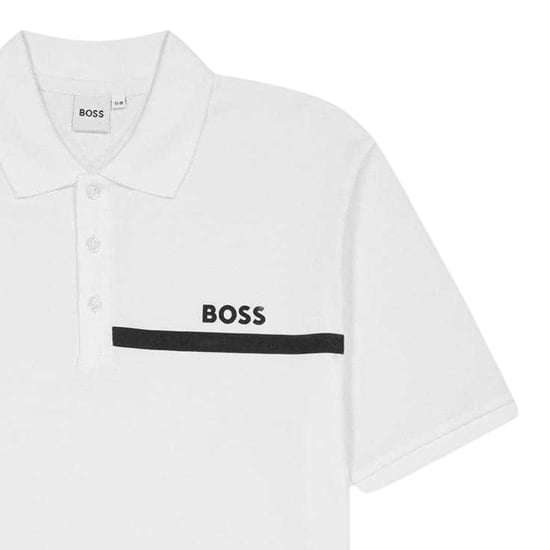 Boss Kinder/Kids Regular Poloshirt met Korte Mouwen (Wit) - Image 3