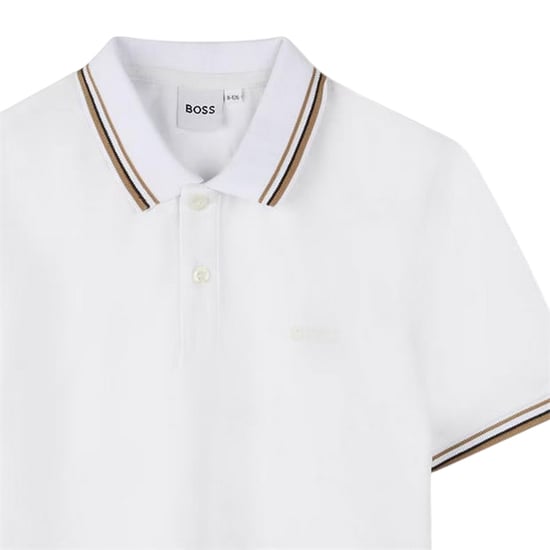 Boss Heren Piqué Polo Shirt (Wit) - Image 3