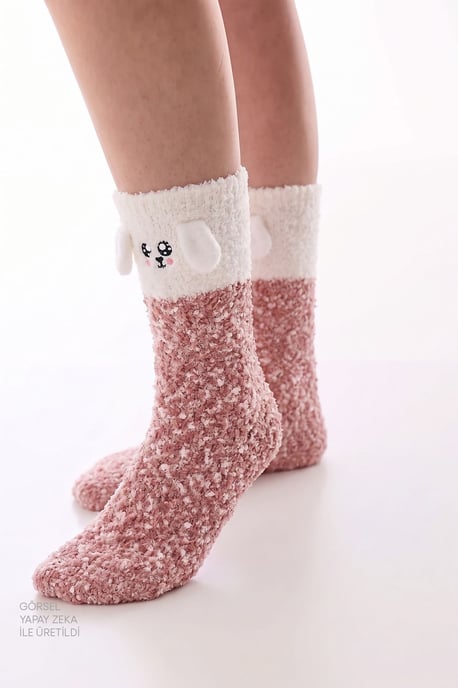 Happiness Dog Pattern Crew Socks - Image 2