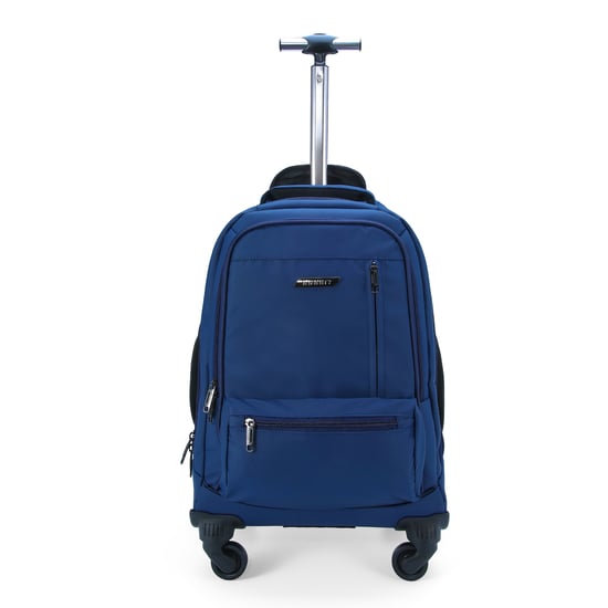 19" laptopryggsäck på hjul, blå, premium-PU, 4 hjul, trolleyryggsäck - Image 4
