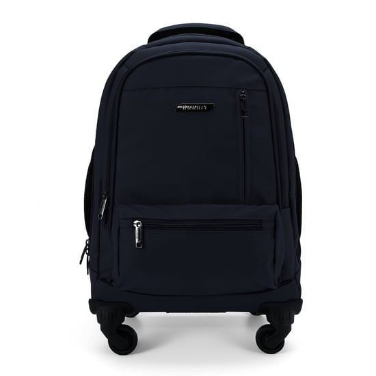 19" laptopryggsäck på hjul, svart, premium-PU, 4 hjul, trolleyryggsäck - Image 1