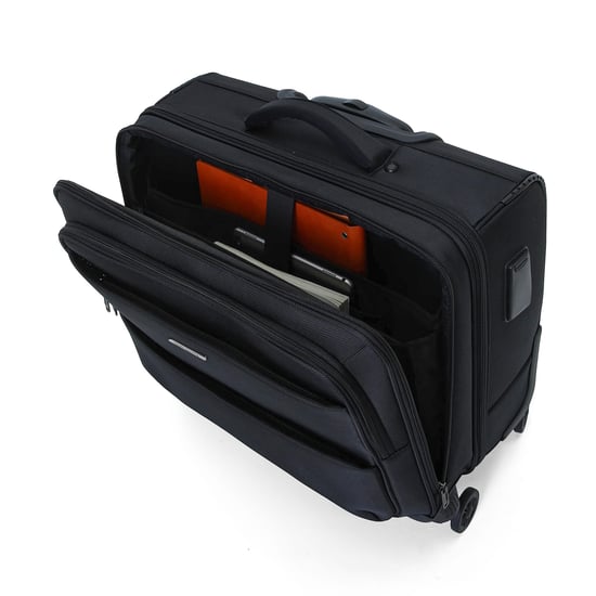 18" Black Wheeled Laptop Briefcase 1680D Polyester 4 Wheel Business Bag - Image 4